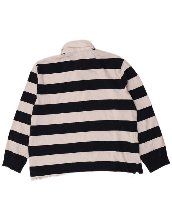 Asociación de Polo de EE. UU. Polo de rugby de manga larga para hombre 2XL Azul marino a rayas