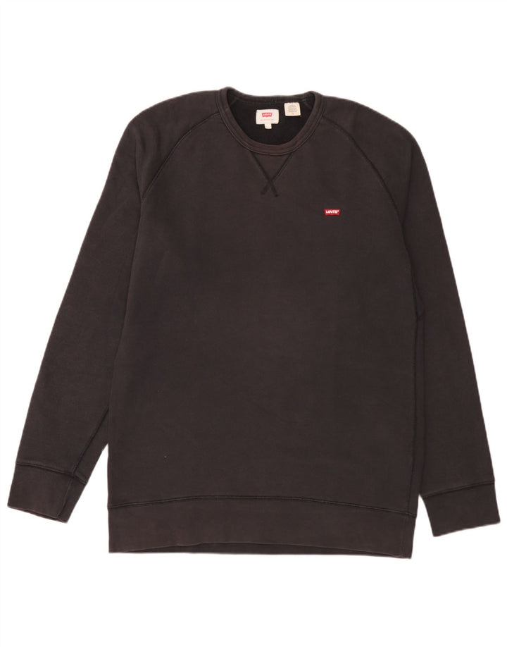 Levi's Hombre Sudadera Jumper Grande Algodón Negro