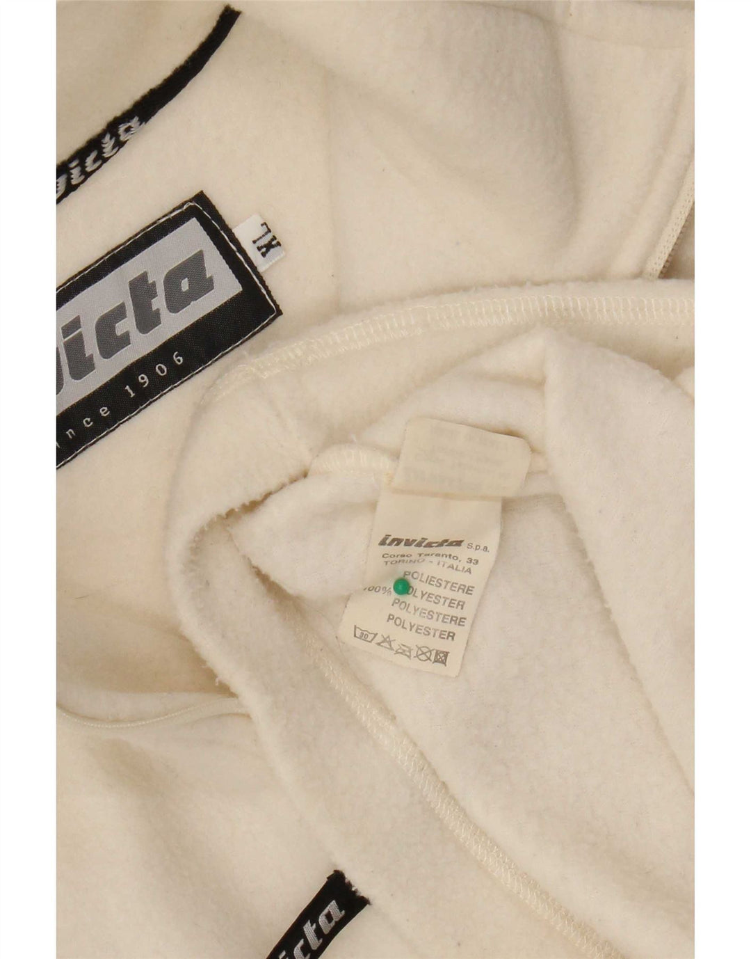 Invicta Jersey de forro polar con cuello y cremallera para hombre XL Poliéster blanco roto