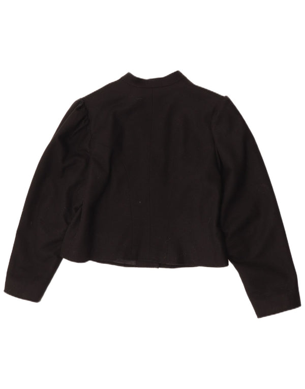 Vintage Mujer Bolero Chaqueta Reino Unido 14 Medio Negro