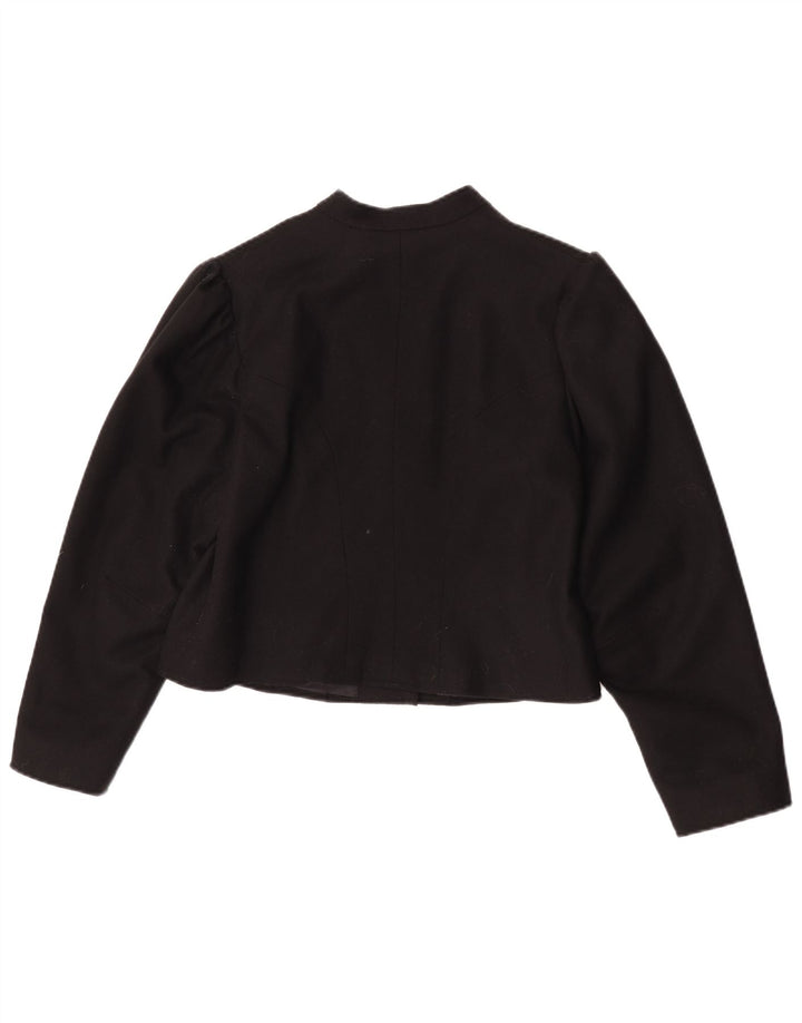 Vintage Mujer Bolero Chaqueta Reino Unido 14 Medio Negro