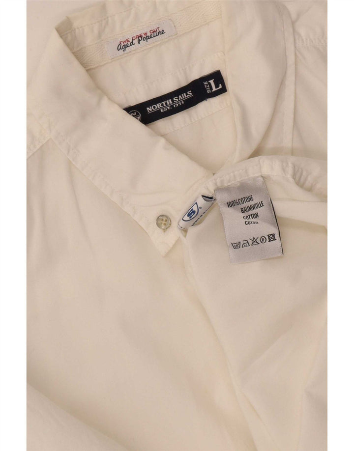 North Sails Camisa De Manga Corta Para Hombre Grande Algodón Blanco