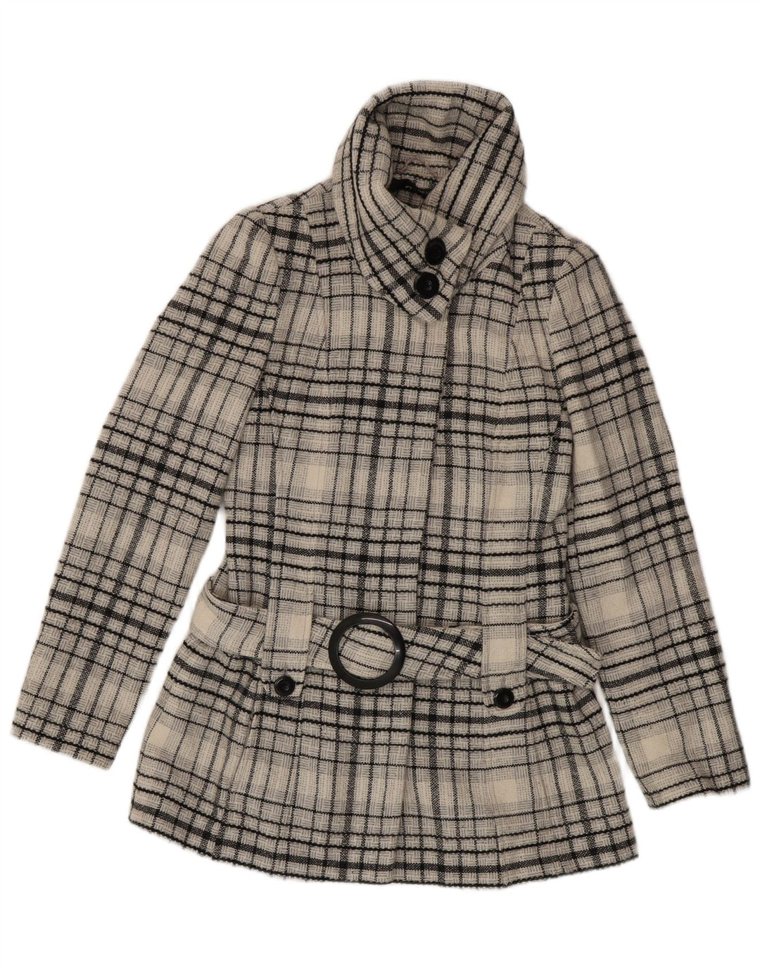 Jane Norman Abrigo para Mujer UK 10 Small White Check Wool