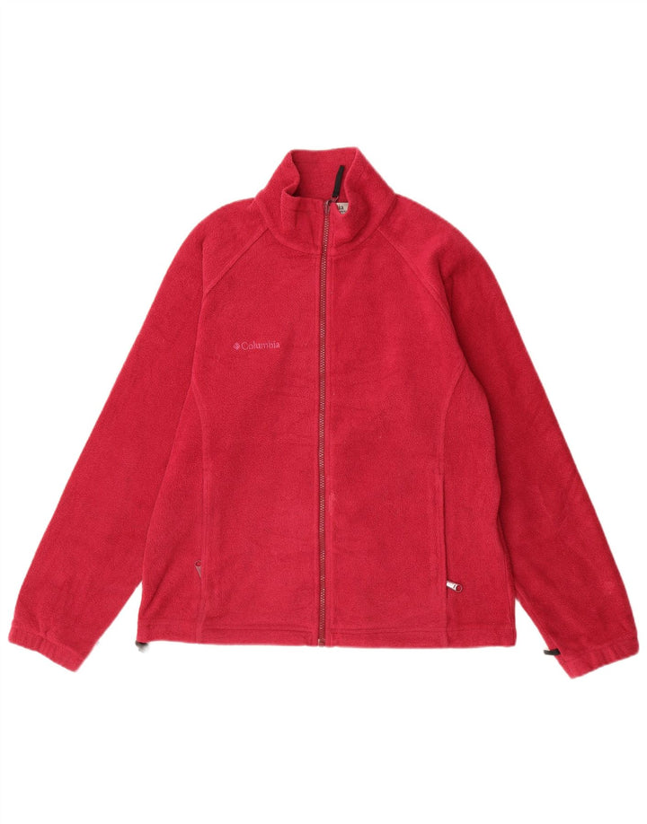 Columbia Chaqueta polar con forro para mujer UK 44 Poliéster rojo mediano