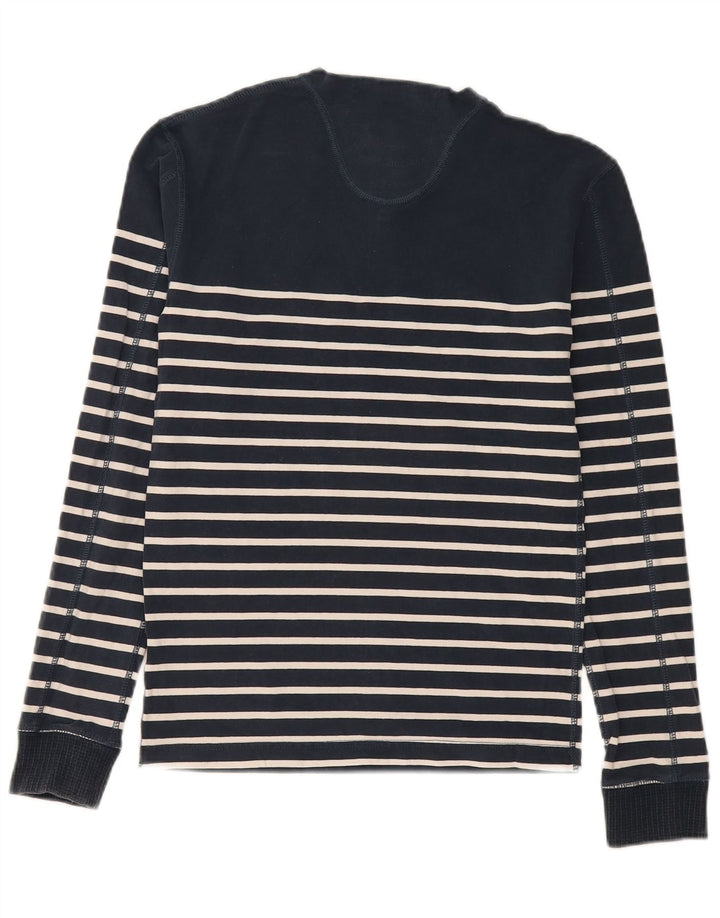 Superdry Hombre Regular Top Manga Larga Algodón A Rayas Azul Marino Medio