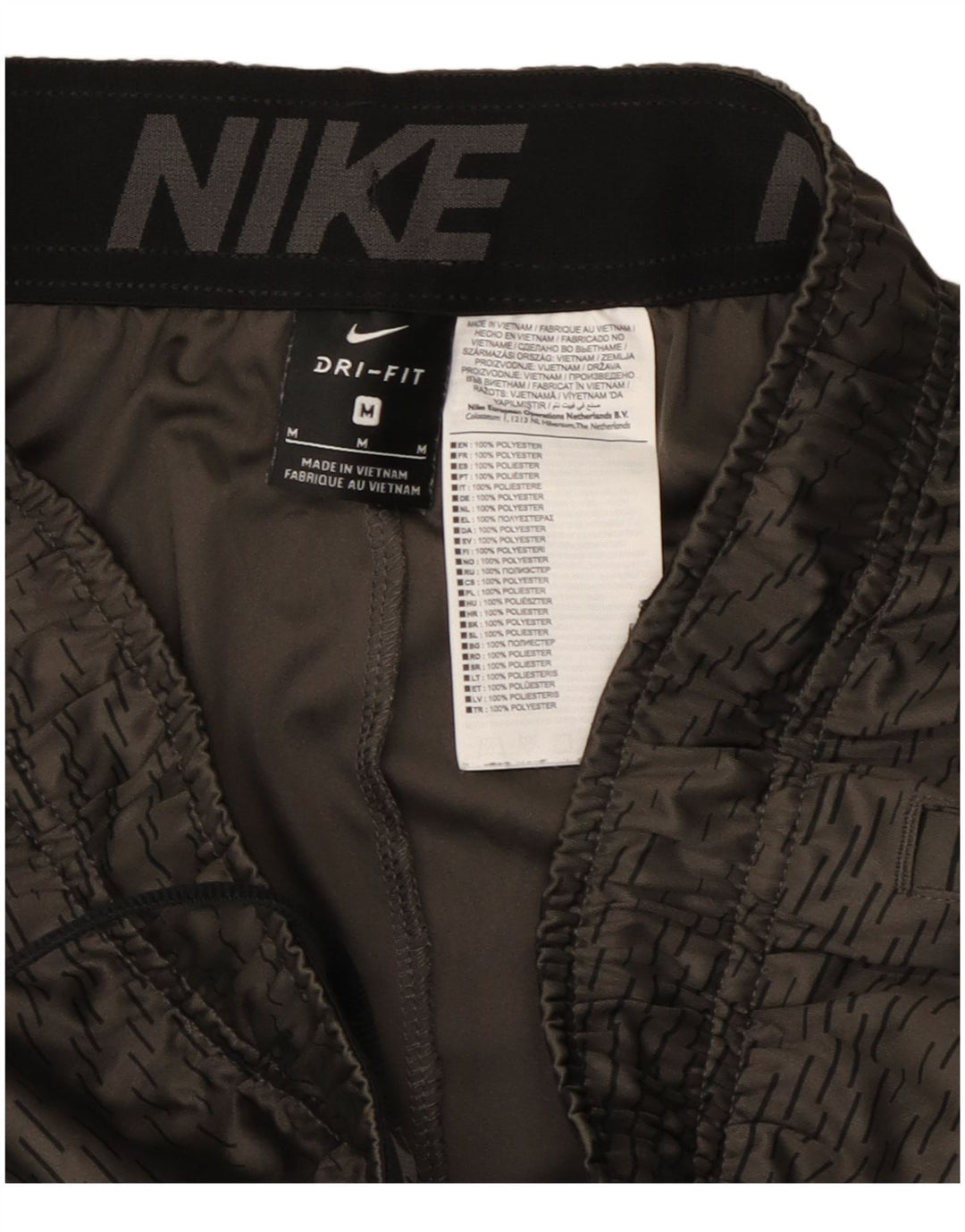 Pantalones cortos deportivos Nike para hombre gris medio poliéster geométrico