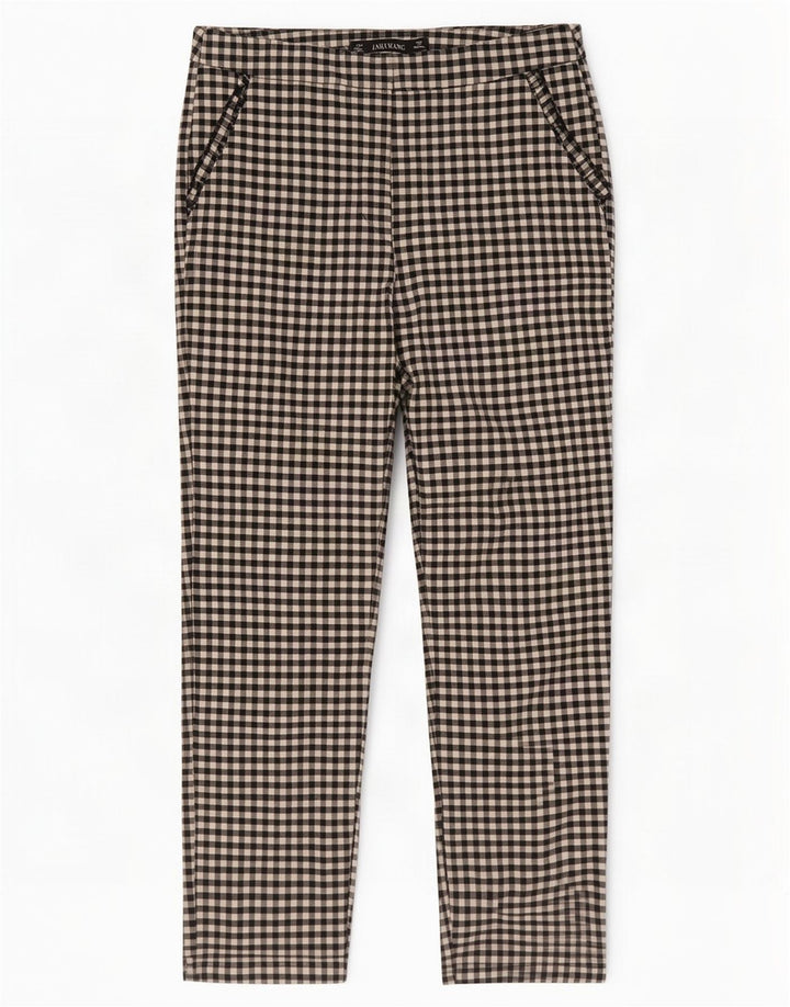 Zara Mujer Pantalones Cortos Slim Medium W28 L26 Algodón Vichy Negro