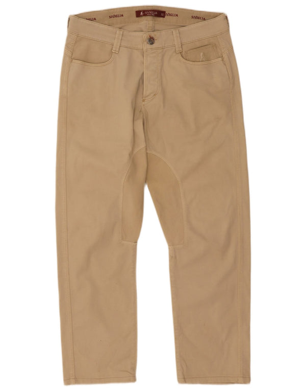 SIVIGLIA Pantalón Casual Recto Mujer W32 L27 Algodón Beige