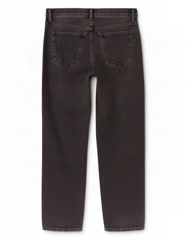 Zara Jeans Rectos De Cintura Alta Para Mujer EU 40 Medium W30 L27 Algodón Negro