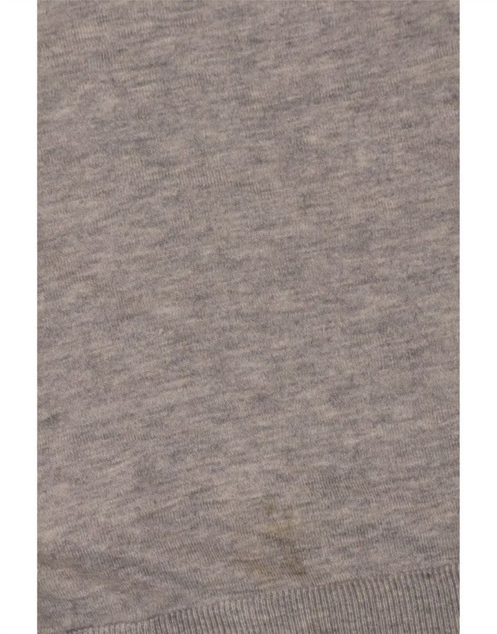 Topshop Womens Crop Crew Neck Jumper Sweater UK 8 Small Grey Polyester