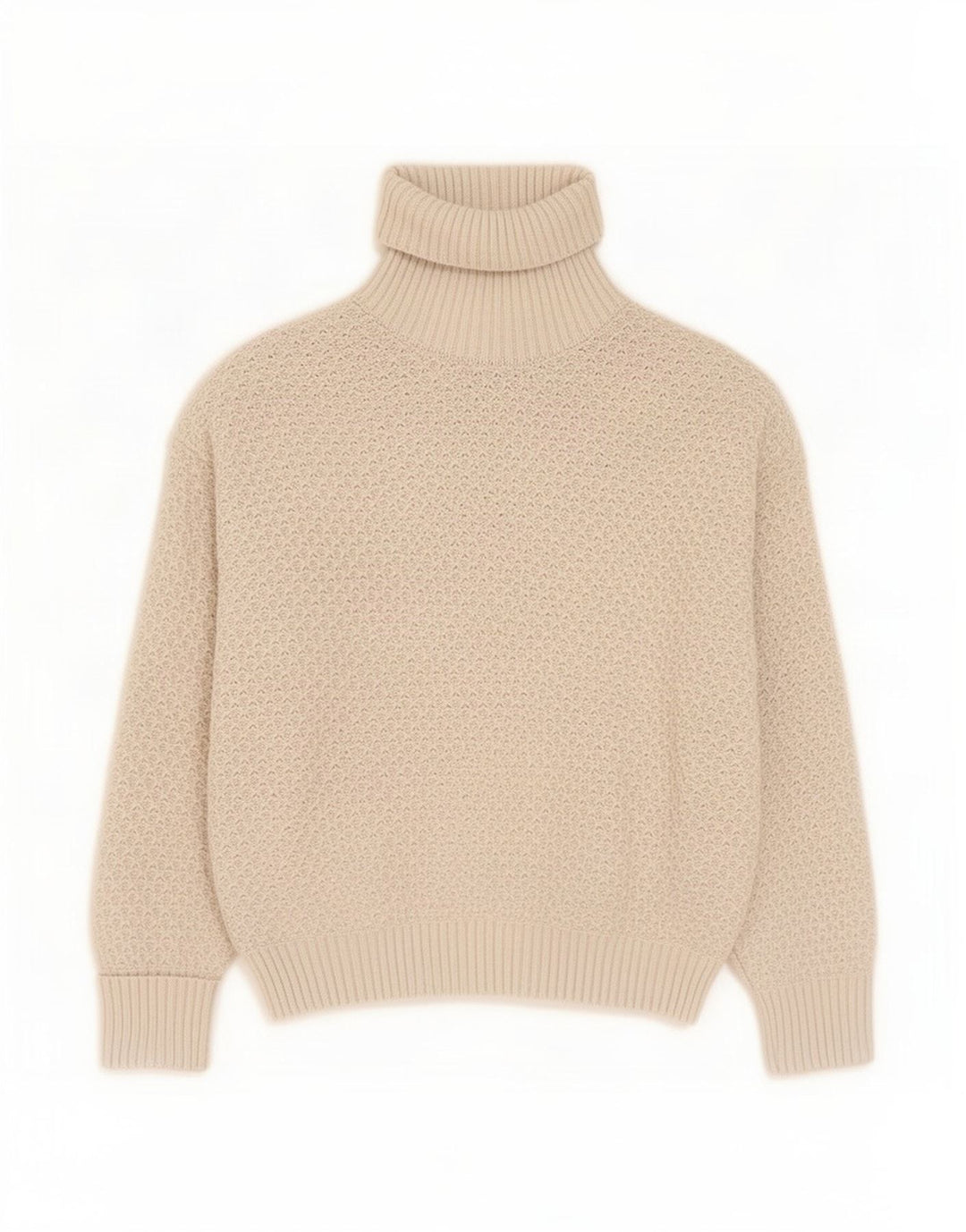 Marks & Spencer Jersey con cuello vuelto para mujer, talla 44, color beige medio