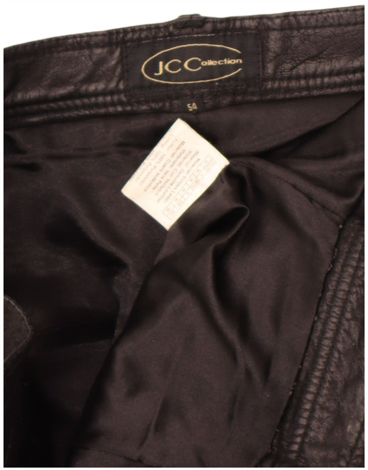 Pantalones de cuero para hombre JCC W38 L30 Cuero negro