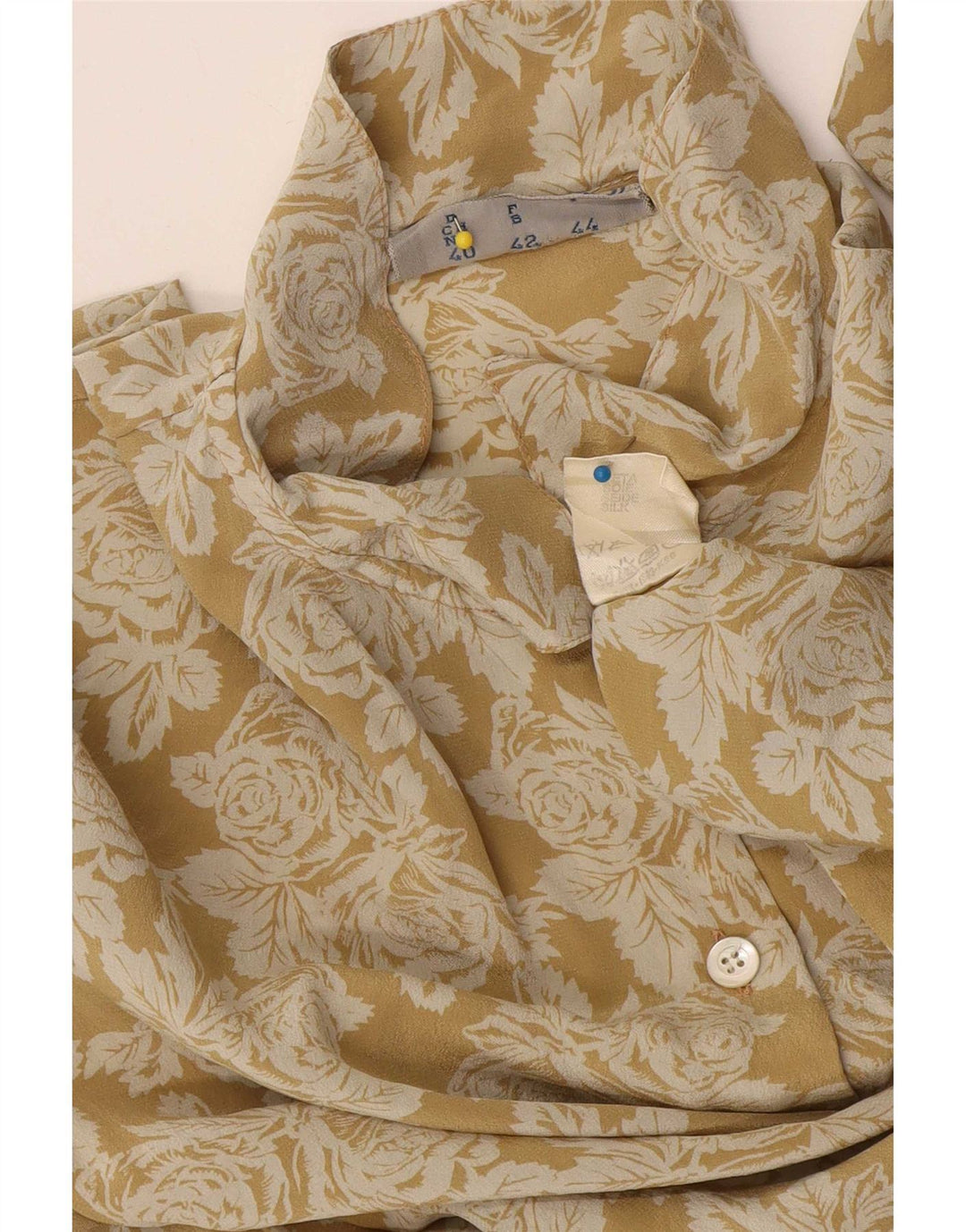 Blusa camisera para mujer i Blues IT 44 Seda floral amarilla mediana