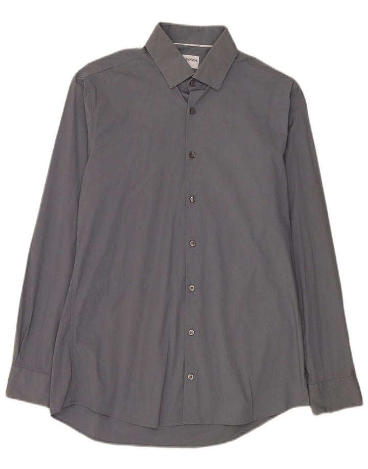 Calvin Klein Camisa Slim Fit para hombre Talla 39 Gris medio