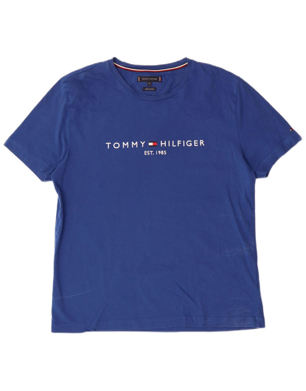 Tommy Hilfiger Womens Graphic T-Shirt Top UK 18 XL Blue Cotton