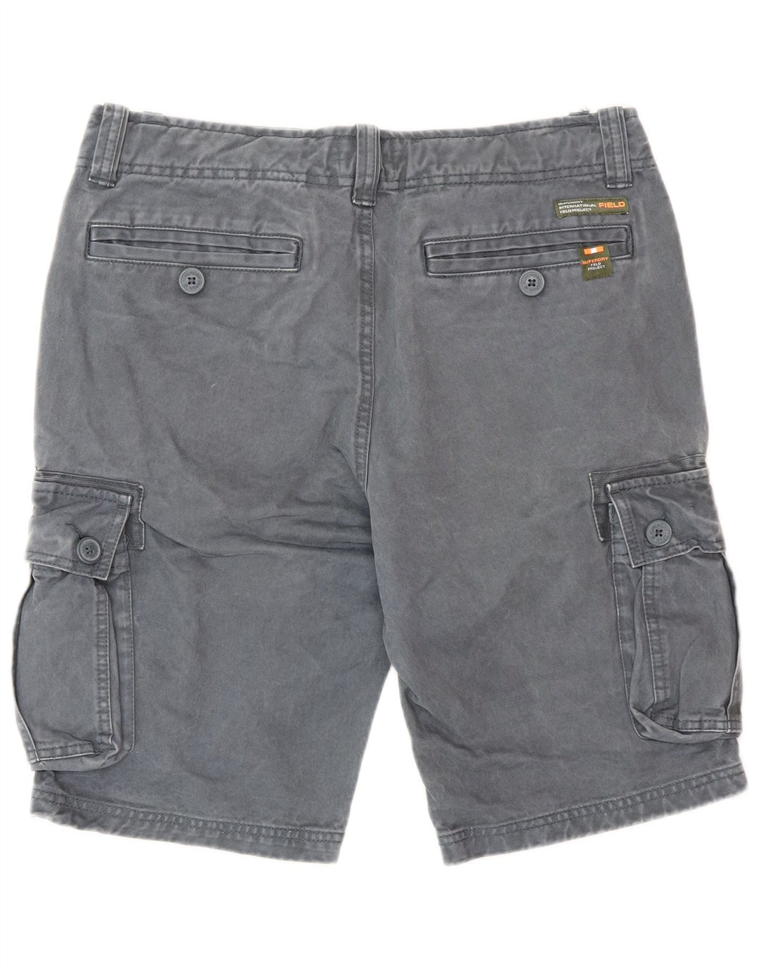 SUPERDRY Pantalones cortos cargo para hombre medianos W32 Algodón gris