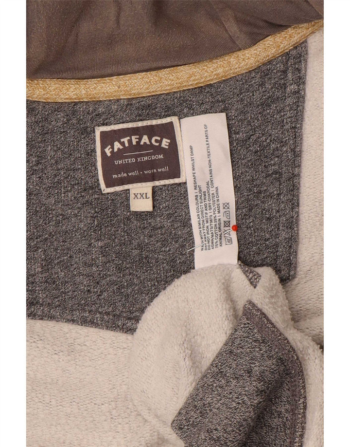 Sudadera con capucha y cremallera para hombre Fat Face 2XL Algodón gris