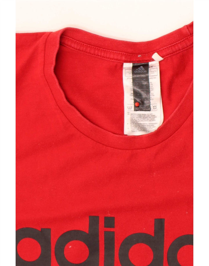 Adidas - Camiseta gráfica para hombre, color rojo medio, algodón