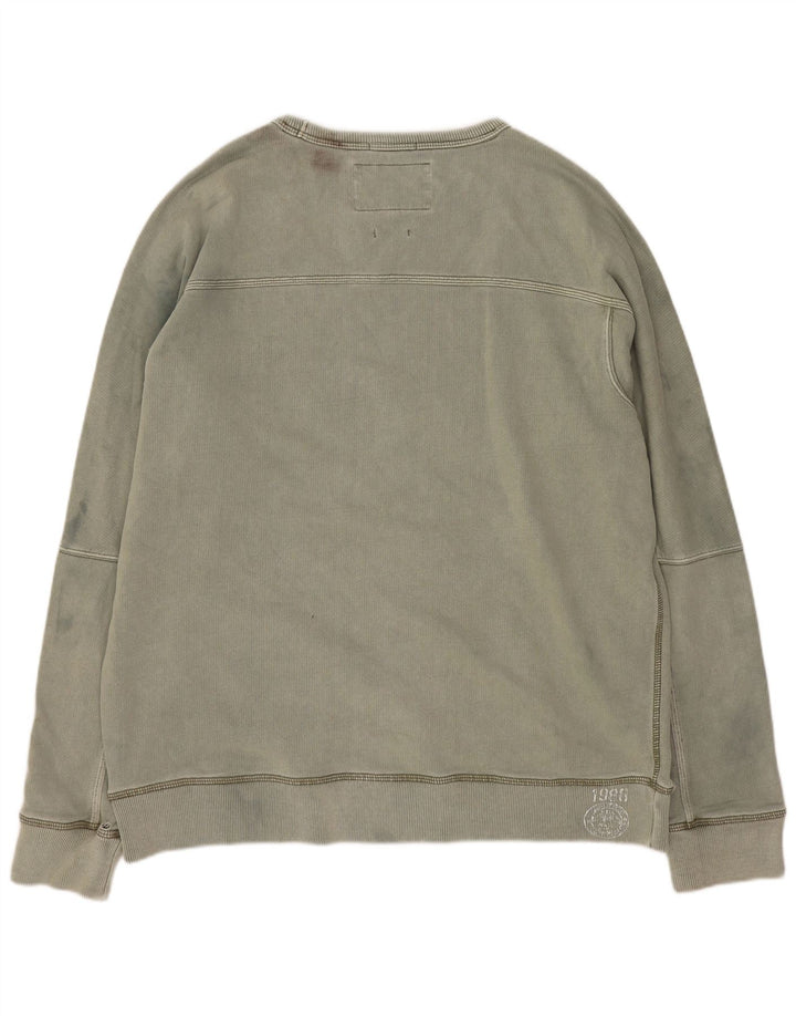Sudadera con estampado gráfico de hombre Fat Face Jersey de algodón caqui grande
