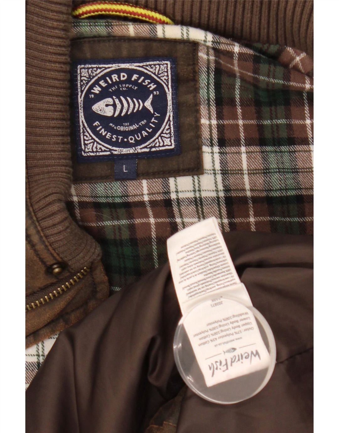 WEIRD FISH Chaleco acolchado para hombre UK 40 Large Marrón Poliéster