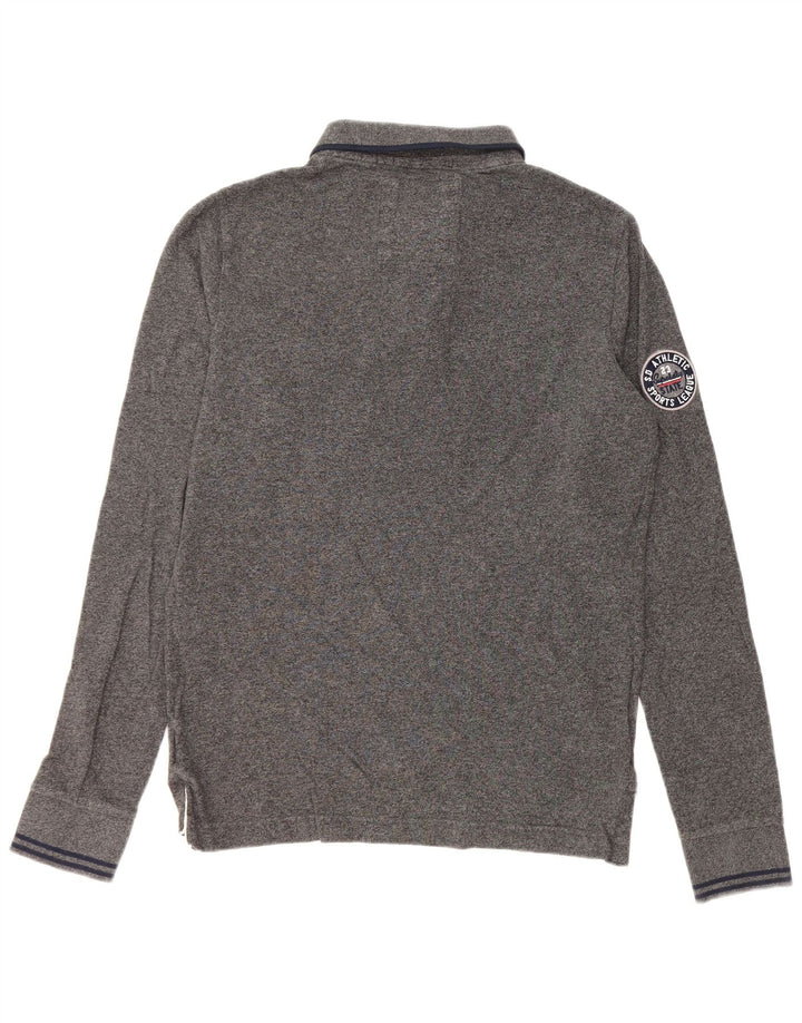 Superdry Polo De Manga Larga Con Gráfico Clásico De Algodón Gris Medio Para Hombre