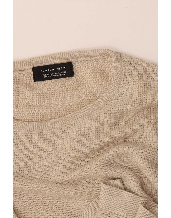 Zara Hombre Top Manga Larga Beige Medio