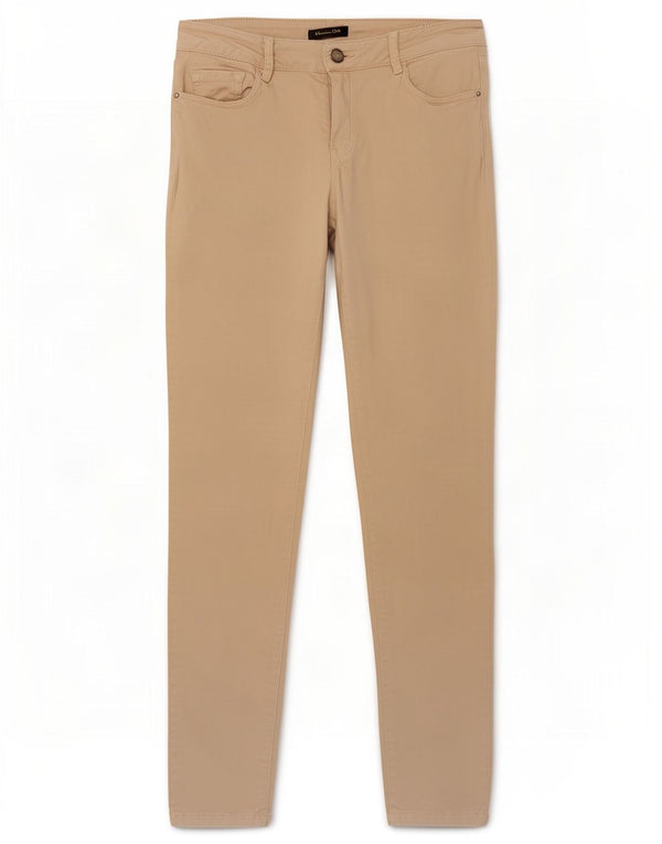 Massimo Dutti Pantalones Casuales Pitillo Mujer EU 38 Small W28 L29 Beige