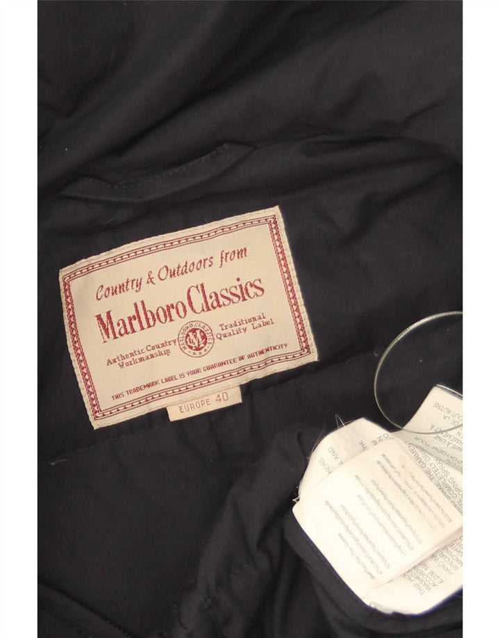 Marlboro Classics Abrigo acolchado con capucha para mujer EU 40 Algodón azul marino mediano