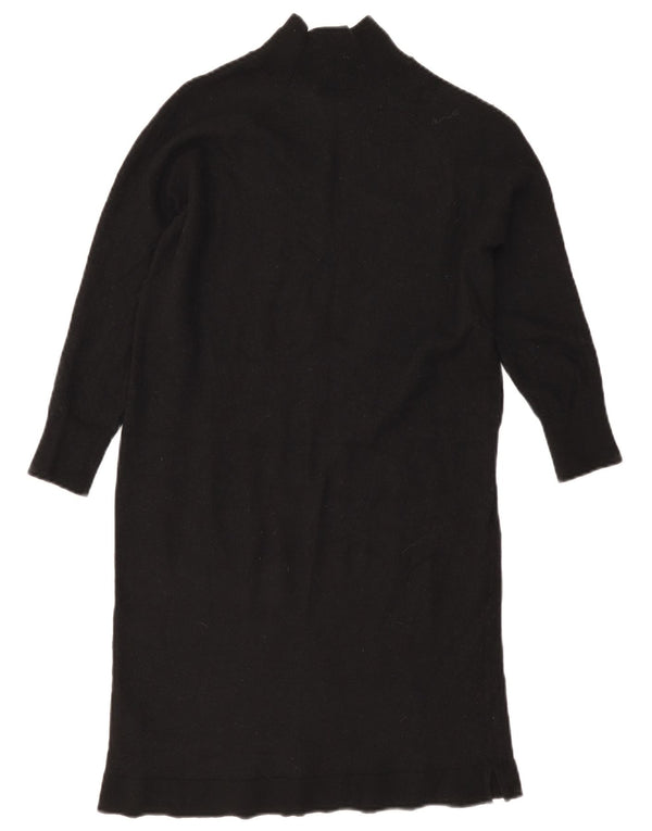 Massimo Dutti Vestido Jersey Manga 3/4 Mujer UK 40 Small Lana Azul Marino