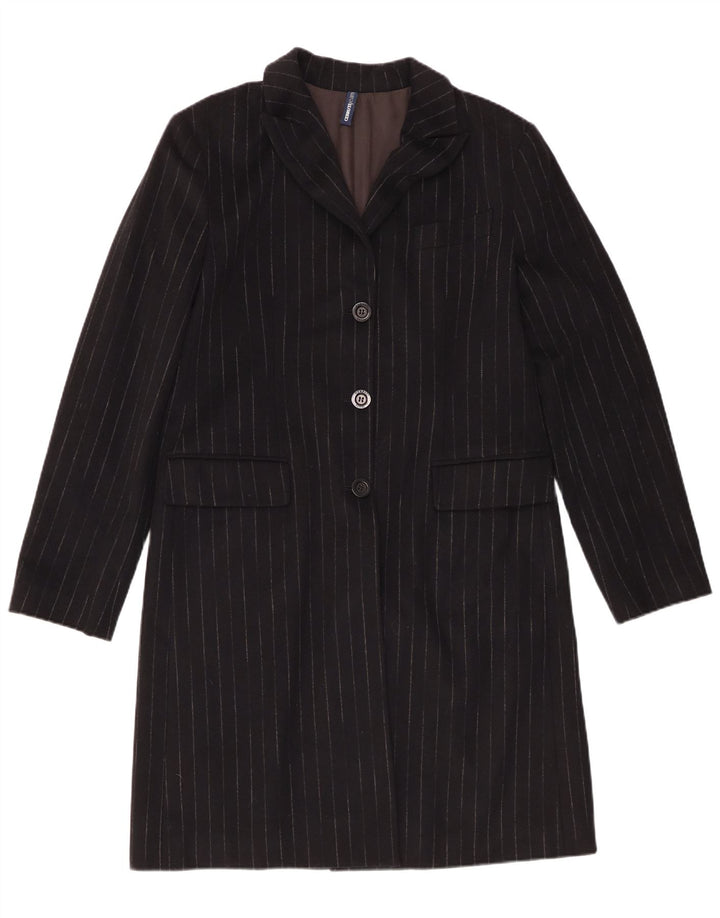Cerruti Chaqueta tipo blazer larga con 3 botones para mujer EU 46 XL Rayas negras