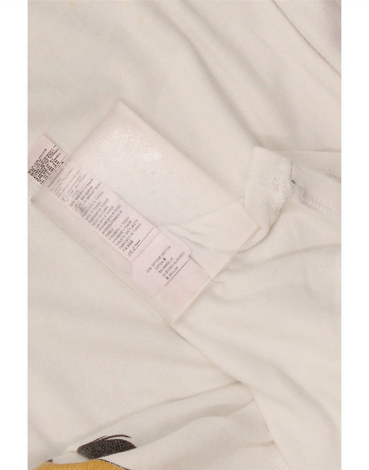 Benetton Mujer Disney Top Estampado Extragrande Manga Larga UK 40 Mediano Blanco