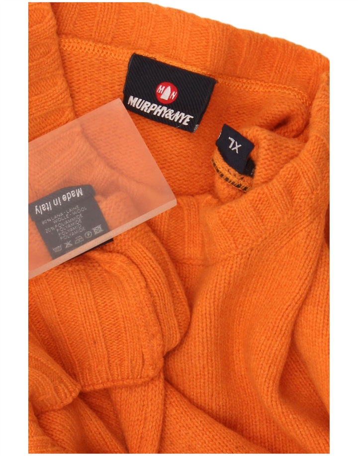 Murphy & Nye Jersey de cuello redondo para hombre XL Lana naranja