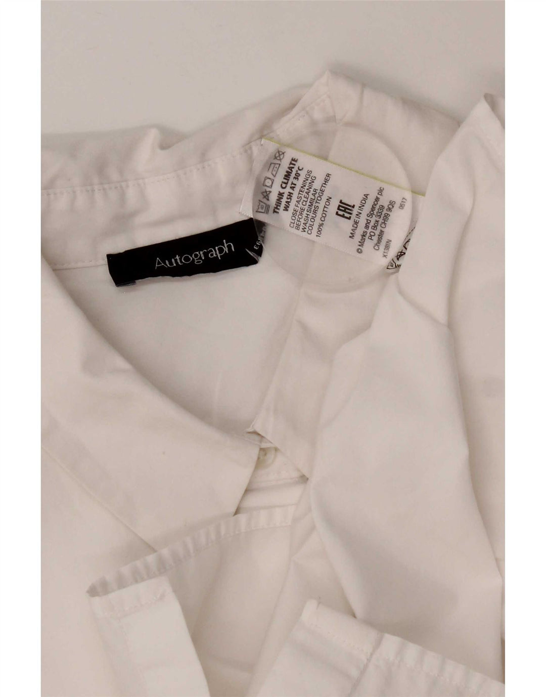 Marks & Spencer Blusa Autograph para Mujer UK 42 Mediana Algodón Blanco