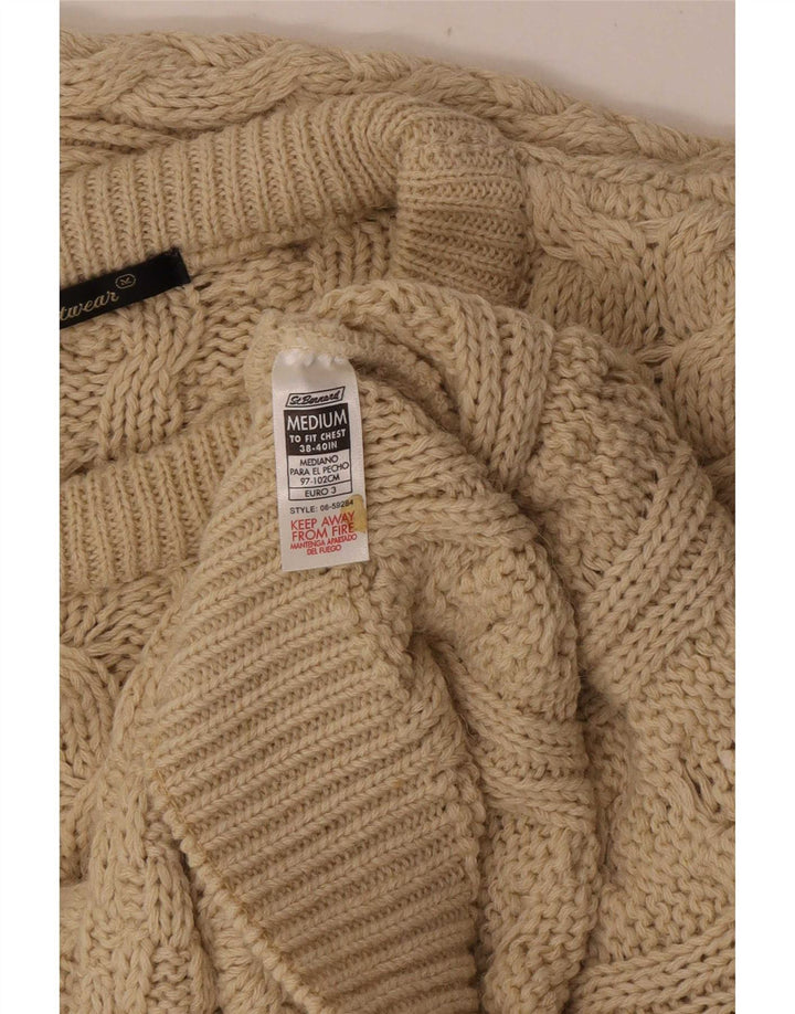 St. Bernard - Jersey de cuello redondo para hombre, acrílico, color beige medio