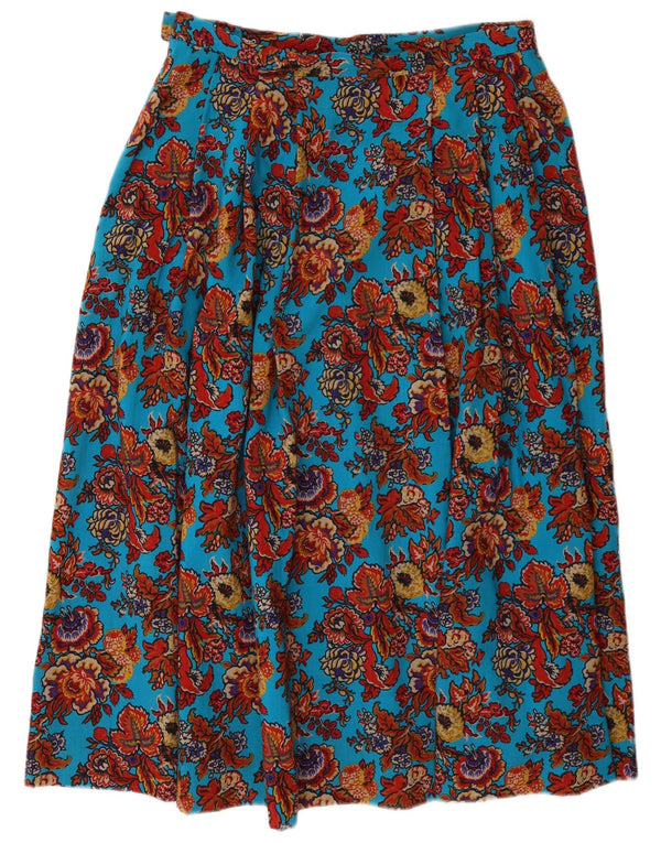 Country Casuals Falda Plisada De Cintura Alta Para Mujer UK 46 Grande W32 Azul Floral