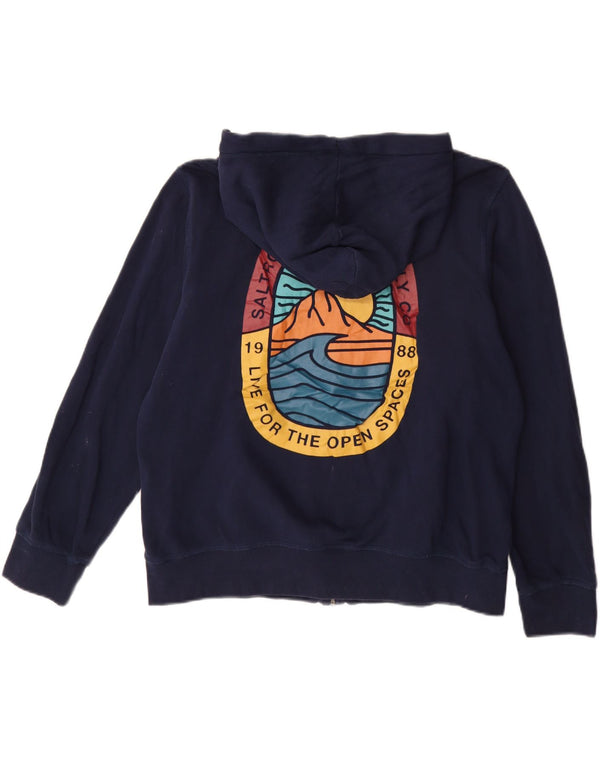 SALTROCK Suéter con capucha y cremallera gráfica extragrande para mujer UK 40 Grande Azul marino