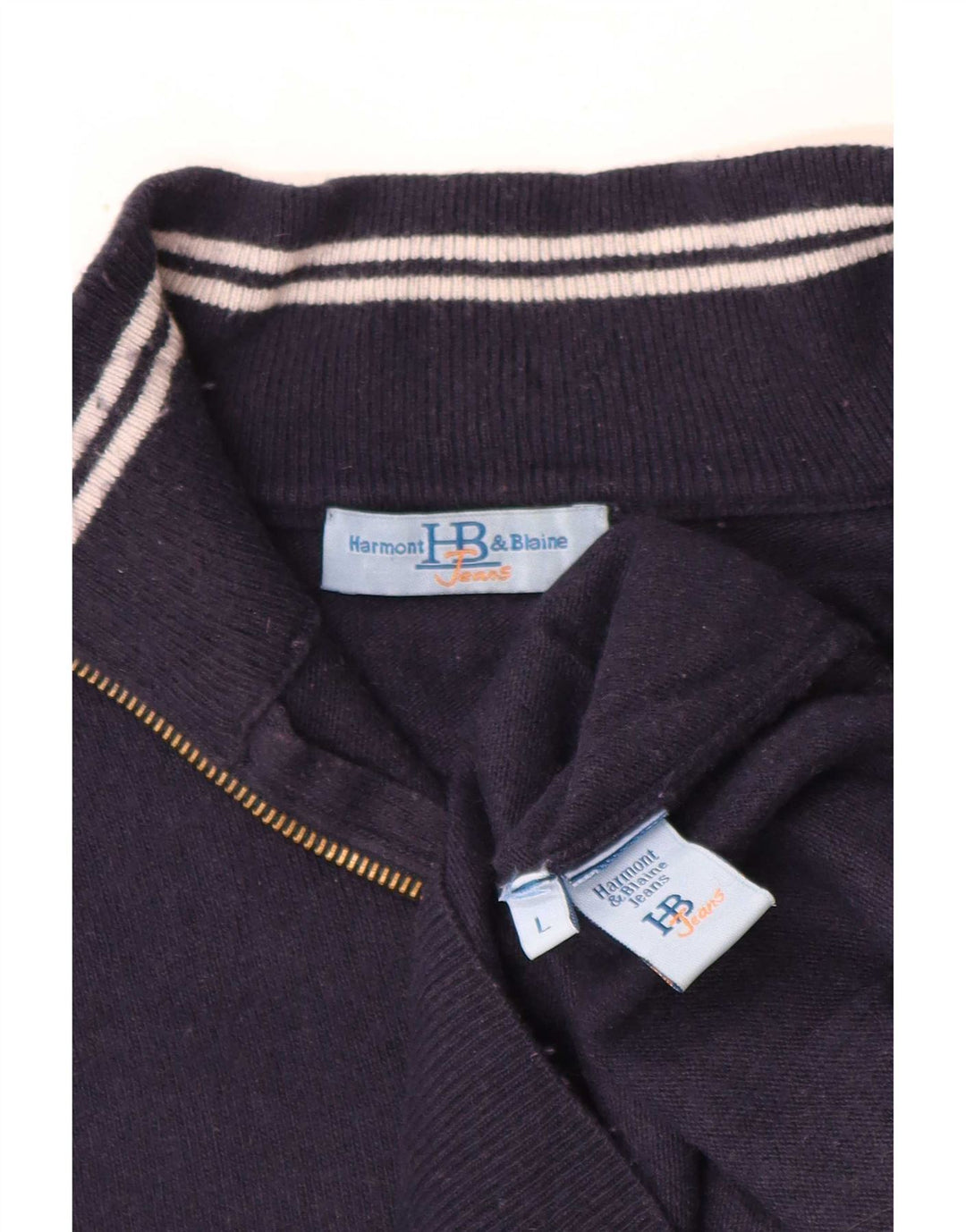 Harmont & Blaine - Jersey para hombre con cuello y cremallera, talla grande, azul marino