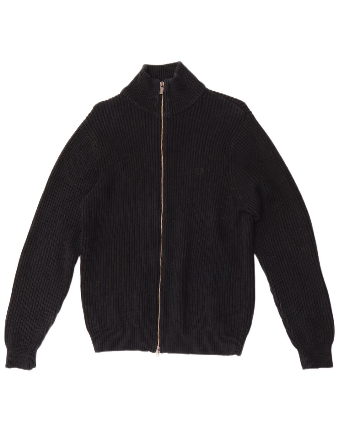 Fred Perry Suéter tipo cárdigan para hombre Algodón negro mediano