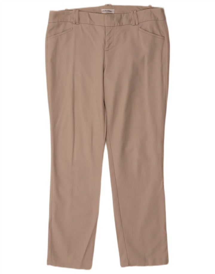 Calvin Klein Pantalones casuales rectos para mujer US 8 Medium W32 L28 Beige