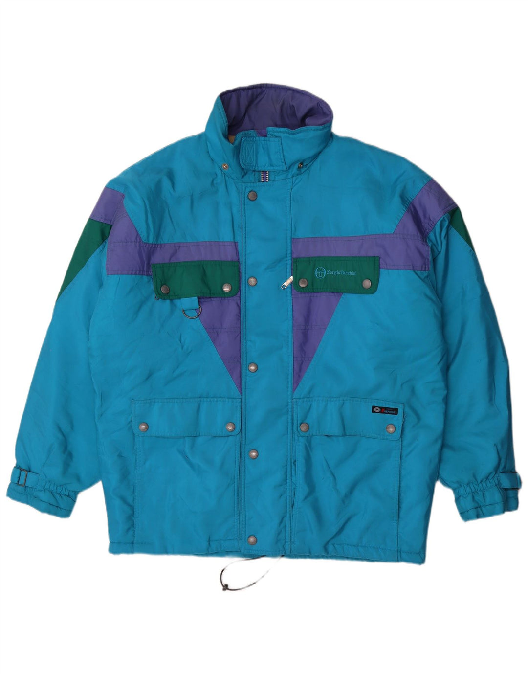 Sergio Tacchini Chaqueta de esquí para hombre UK 42 XL Azul Colorblock