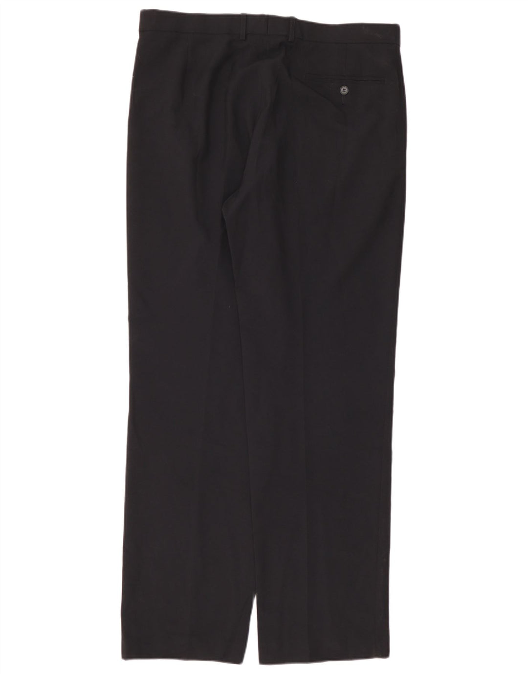 Marks & Spencer Pantalón de traje recto para hombre W36 L33 Poliéster azul marino