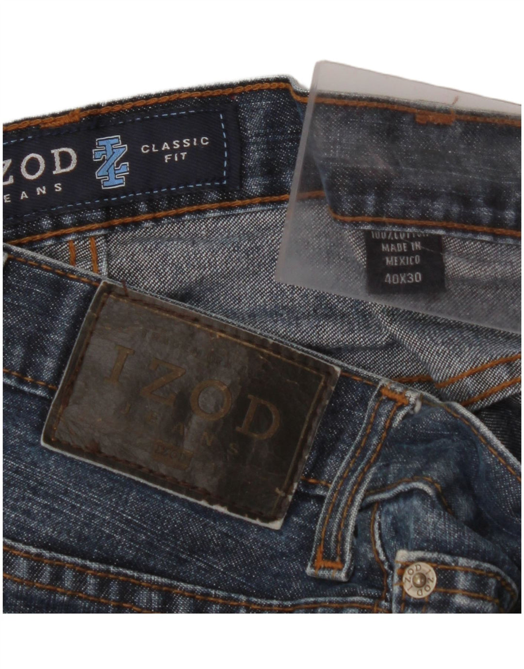 IZOD Vaqueros rectos de corte clásico para hombre W40 L30 Algodón azul