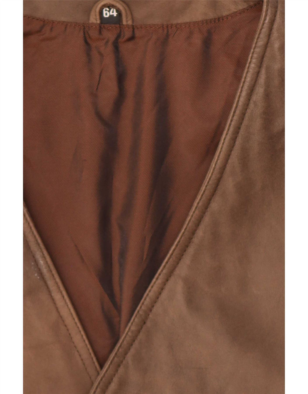 Chaleco de cuero vintage para hombre IT 64 5XL Marrón