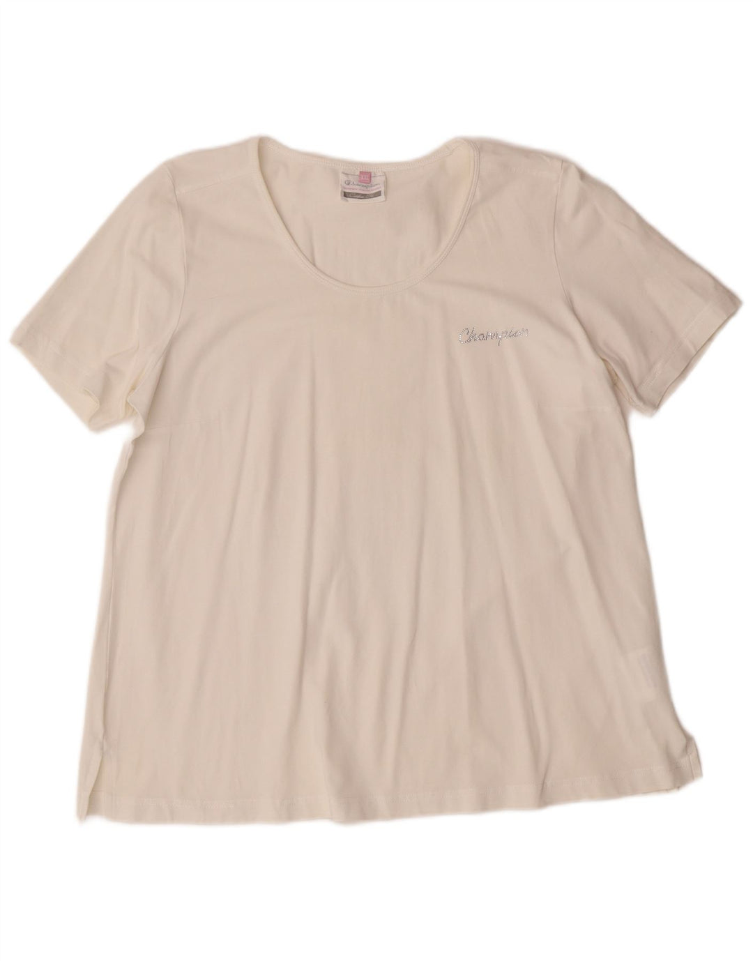 CHAMPION Camiseta de ajuste cómodo para mujer UK 20 2XL Algodón blanco