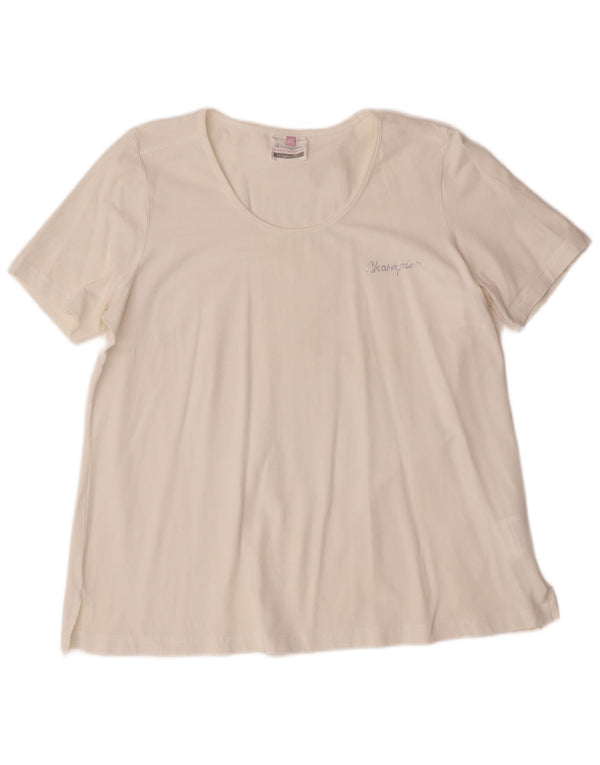 CHAMPION Camiseta de ajuste cómodo para mujer UK 20 2XL Algodón blanco