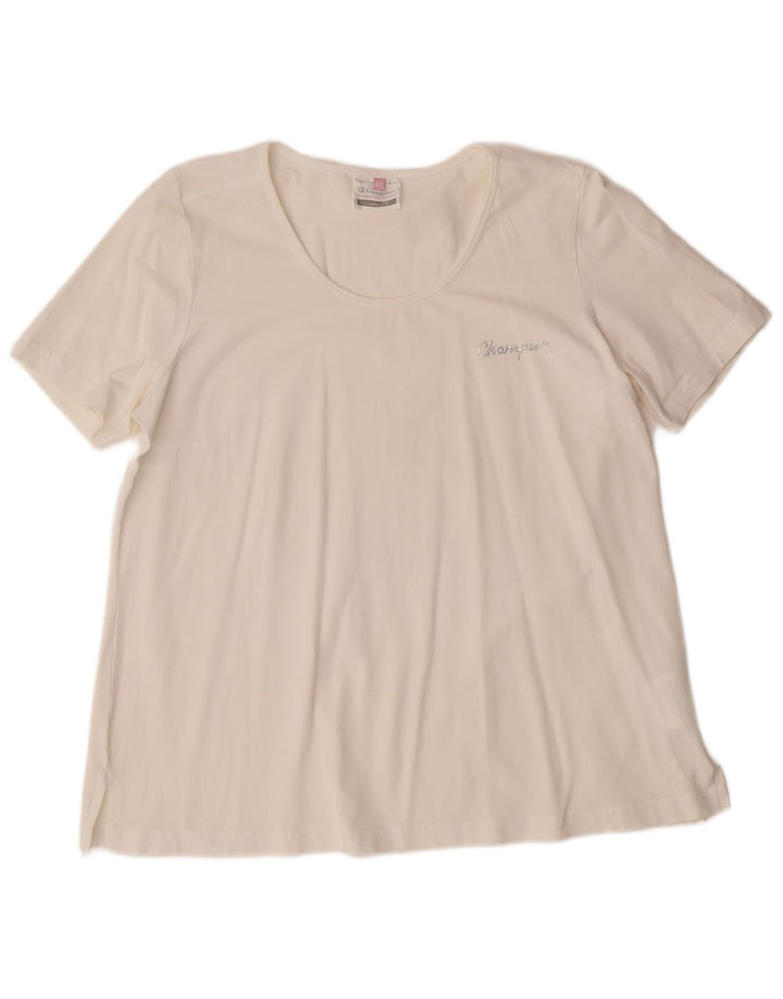 CHAMPION Camiseta de ajuste cómodo para mujer UK 20 2XL Algodón blanco