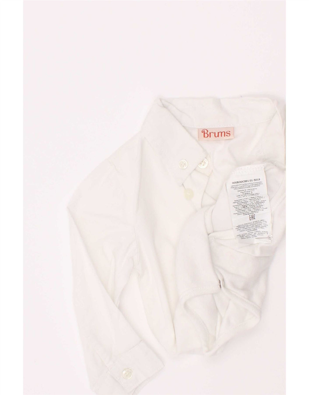 Brums Camisa bebé niño 6-9 meses Algodón blanco