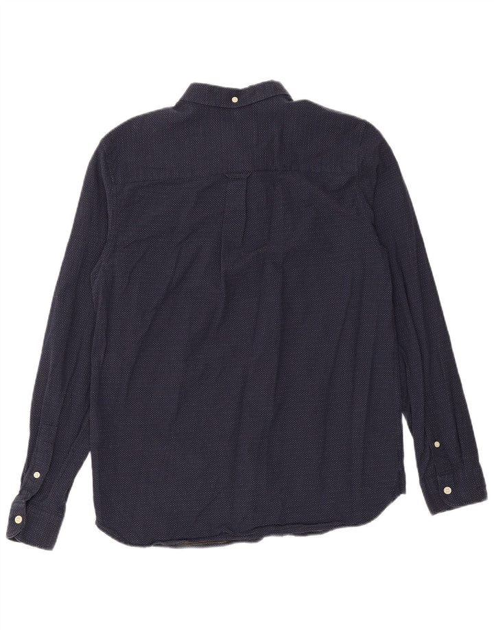 LYLE & SCOTT Camisa para hombre de algodón con lunares azul marino mediano