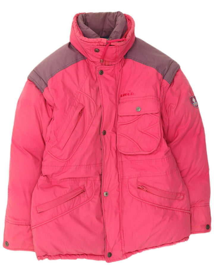Diadora Chaqueta acolchada para hombre ES 36 Small Rosa Colorblock Poliéster