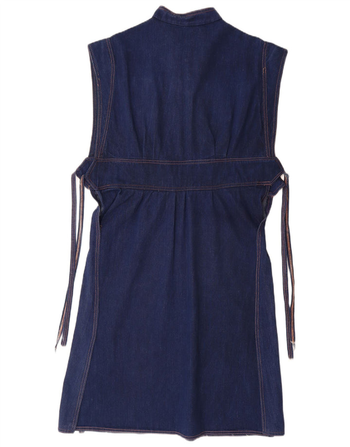 VINTAGE Vestido de mezclilla para mujer Reino Unido 14 Azul medio